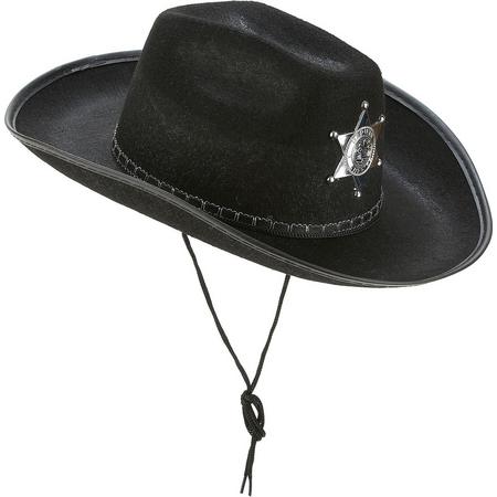 WELLY INTERNATIONAL - Zwarte Sherif hoed voor volwassenen - Hoeden > Overige
